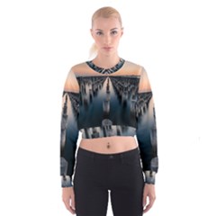 Logs Nature Pattern Pillars Shadow Women s Cropped Sweatshirt by Amaryn4rt