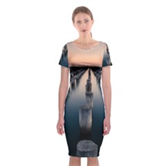 Logs Nature Pattern Pillars Shadow Classic Short Sleeve Midi Dress by Amaryn4rt