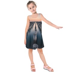 Logs Nature Pattern Pillars Shadow Kids  Sleeveless Dress