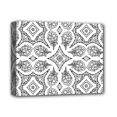 Mandala Line Art Black And White Deluxe Canvas 14  X 11  by Amaryn4rt