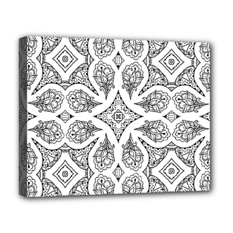 Mandala Line Art Black And White Deluxe Canvas 20  X 16   by Amaryn4rt