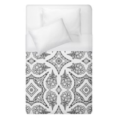 Mandala Line Art Black And White Duvet Cover (single Size)