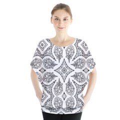 Mandala Line Art Black And White Blouse