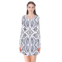 Mandala Line Art Black And White Flare Dress