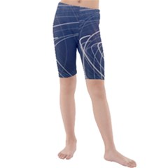 Light Movement Pattern Abstract Kids  Mid Length Swim Shorts