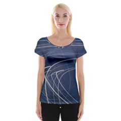 Light Movement Pattern Abstract Women s Cap Sleeve Top