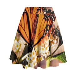 Monarch Butterfly Nature Orange High Waist Skirt by Amaryn4rt