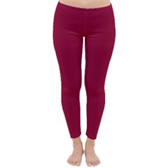 Deep Red Classic Winter Leggings by Valentinaart