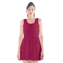 Deep Red Scoop Neck Skater Dress by Valentinaart