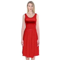 Just Red Midi Sleeveless Dress