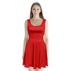 Just Red Split Back Mini Dress 