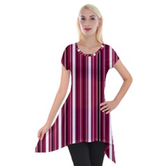 Red Lines Short Sleeve Side Drop Tunic