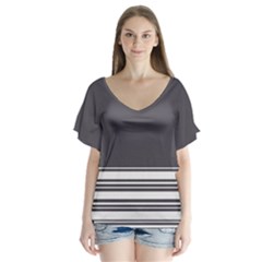 Gray Flutter Sleeve Top