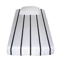 White And Black Lines Fitted Sheet (single Size)