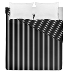 Black And White Lines Duvet Cover Double Side (queen Size) by Valentinaart