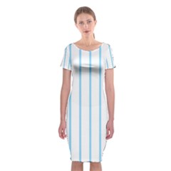 Blue Lines Classic Short Sleeve Midi Dress