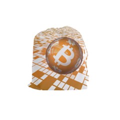 Network Bitcoin Currency Connection Drawstring Pouches (medium)  by Amaryn4rt