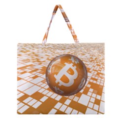 Network Bitcoin Currency Connection Zipper Large Tote Bag by Amaryn4rt