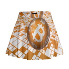 Network Bitcoin Currency Connection Mini Flare Skirt by Amaryn4rt