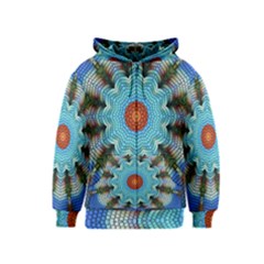 Pattern Blue Brown Background Kids  Zipper Hoodie by Amaryn4rt