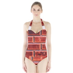 Portugal Ceramic Tiles Wall Halter Swimsuit