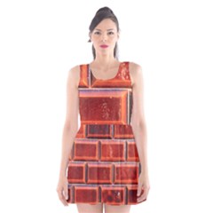 Portugal Ceramic Tiles Wall Scoop Neck Skater Dress