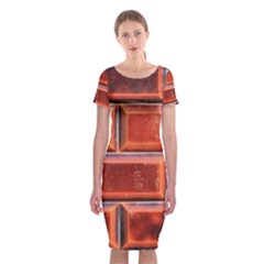 Portugal Ceramic Tiles Wall Classic Short Sleeve Midi Dress