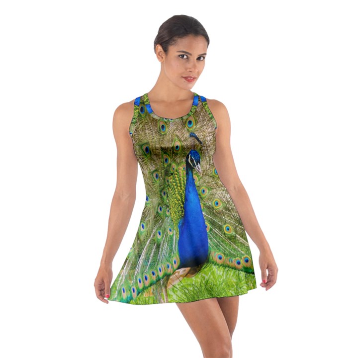 Peacock Animal Photography Beautiful Cotton Racerback Dress