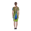 Peacock Animal Photography Beautiful Classic Short Sleeve Midi Dress View2