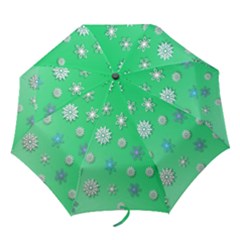 Snowflakes Winter Christmas Overlay Folding Umbrellas by Amaryn4rt