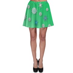 Snowflakes Winter Christmas Overlay Skater Skirt by Amaryn4rt