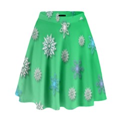 Snowflakes Winter Christmas Overlay High Waist Skirt by Amaryn4rt