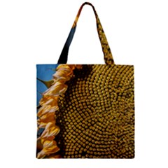 Sunflower Bright Close Up Color Disk Florets Zipper Grocery Tote Bag by Amaryn4rt