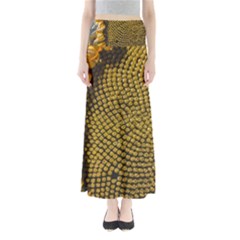 Sunflower Bright Close Up Color Disk Florets Maxi Skirts