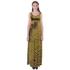 Sunflower Bright Close Up Color Disk Florets Empire Waist Maxi Dress by Amaryn4rt