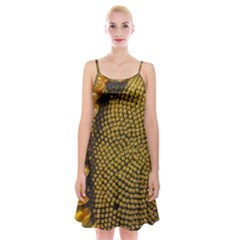 Sunflower Bright Close Up Color Disk Florets Spaghetti Strap Velvet Dress by Amaryn4rt