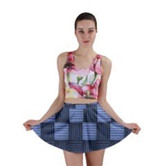 Texture Structure Surface Basket Mini Skirt