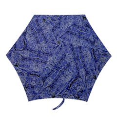 Texture Blue Neon Brick Diagonal Mini Folding Umbrellas