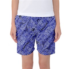 Texture Blue Neon Brick Diagonal Women s Basketball Shorts by Amaryn4rt