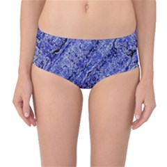 Texture Blue Neon Brick Diagonal Mid-waist Bikini Bottoms