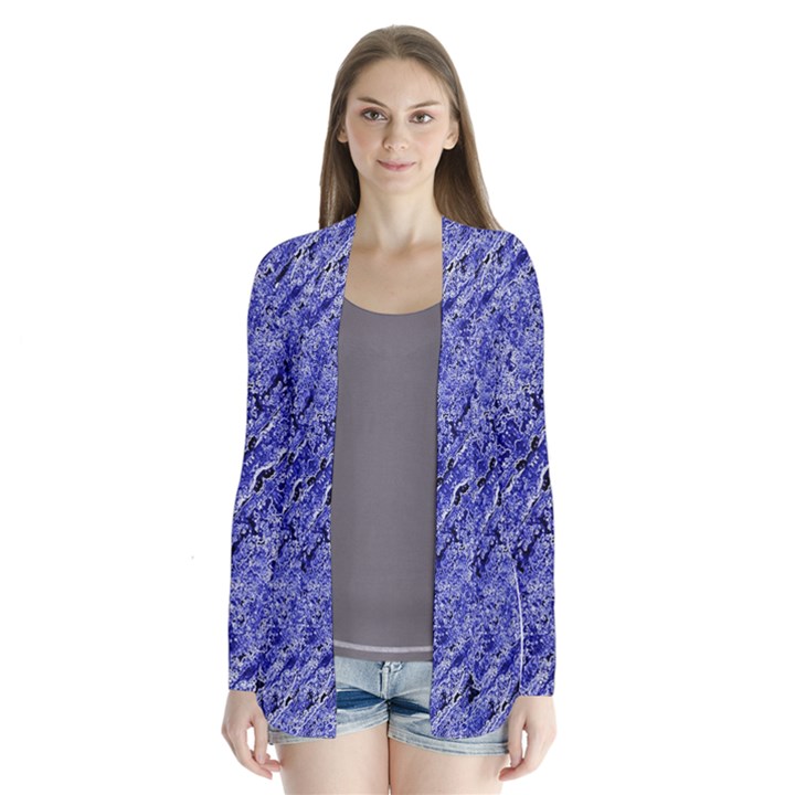 Texture Blue Neon Brick Diagonal Cardigans