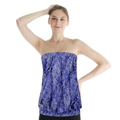 Texture Blue Neon Brick Diagonal Strapless Top by Amaryn4rt