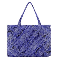 Texture Blue Neon Brick Diagonal Medium Zipper Tote Bag by Amaryn4rt