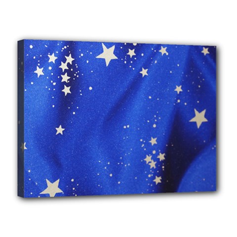 The Substance Blue Fabric Stars Canvas 16  X 12 