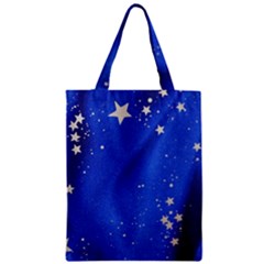 The Substance Blue Fabric Stars Zipper Classic Tote Bag