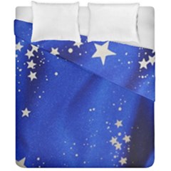 The Substance Blue Fabric Stars Duvet Cover Double Side (california King Size) by Amaryn4rt