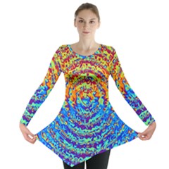 Background Color Game Pattern Long Sleeve Tunic 