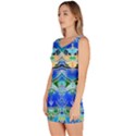 Blue Multicolor Abstract Geometric Design Sleeveless Bodycon Dress View2