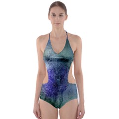 Background Texture Structure Cut-out One Piece Swimsuit