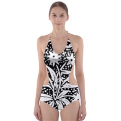 Decoration Pattern Design Flower Cut-out One Piece Swimsuit by Amaryn4rt